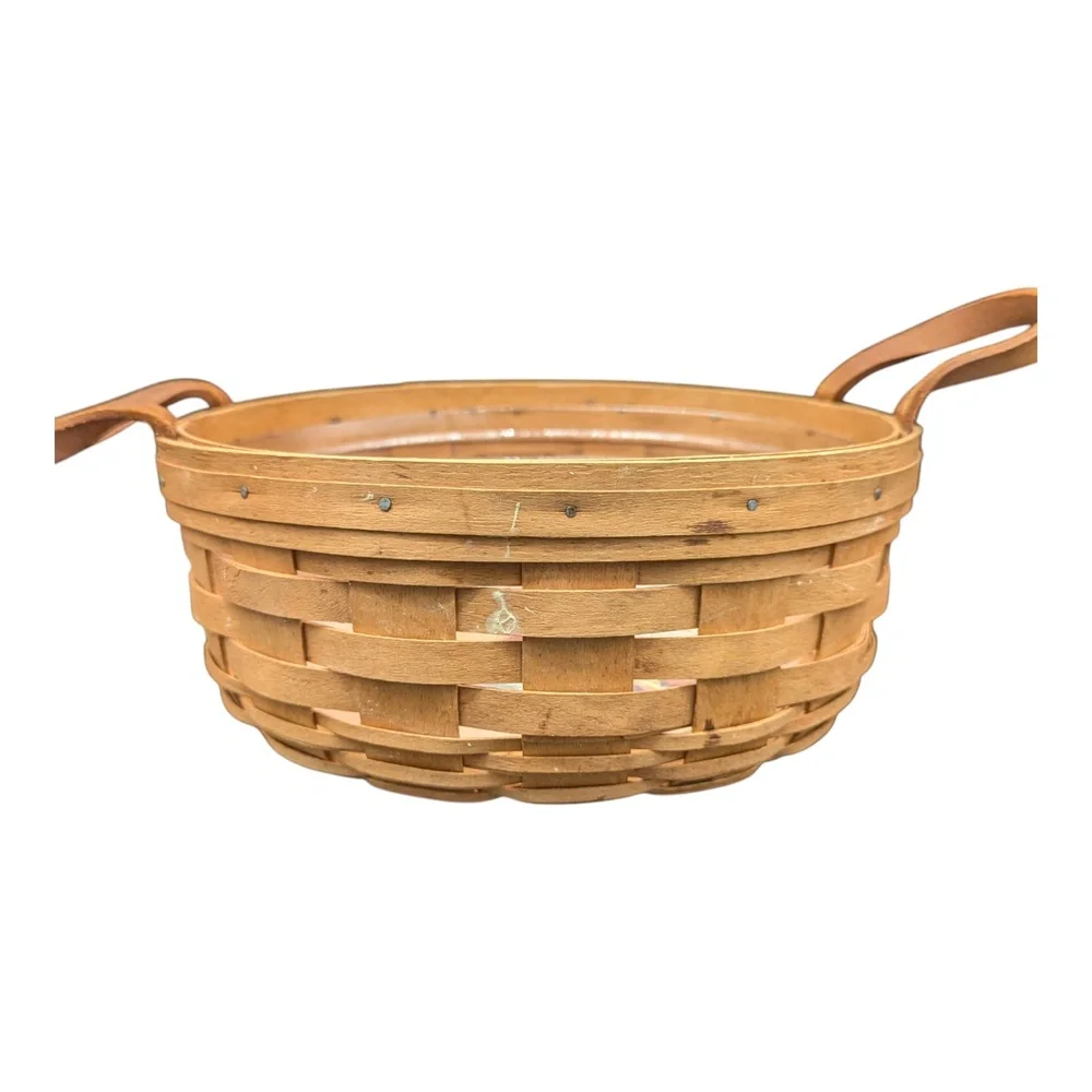 VTG Longaberger Round Handwoven‎ Basket 10